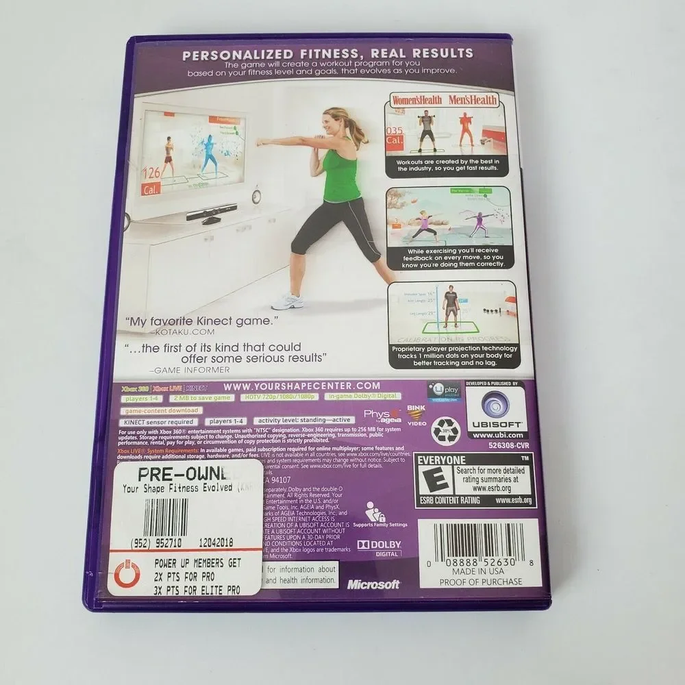 Kinect Your Shape Fitness Evolved for Xbox 360‎